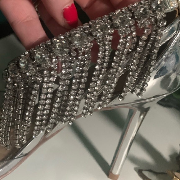 Blue by Betsey Johnson Maze Rhinestone heels Size 7 Glamorous Pinup /Burlesque - Picture 8 of 8